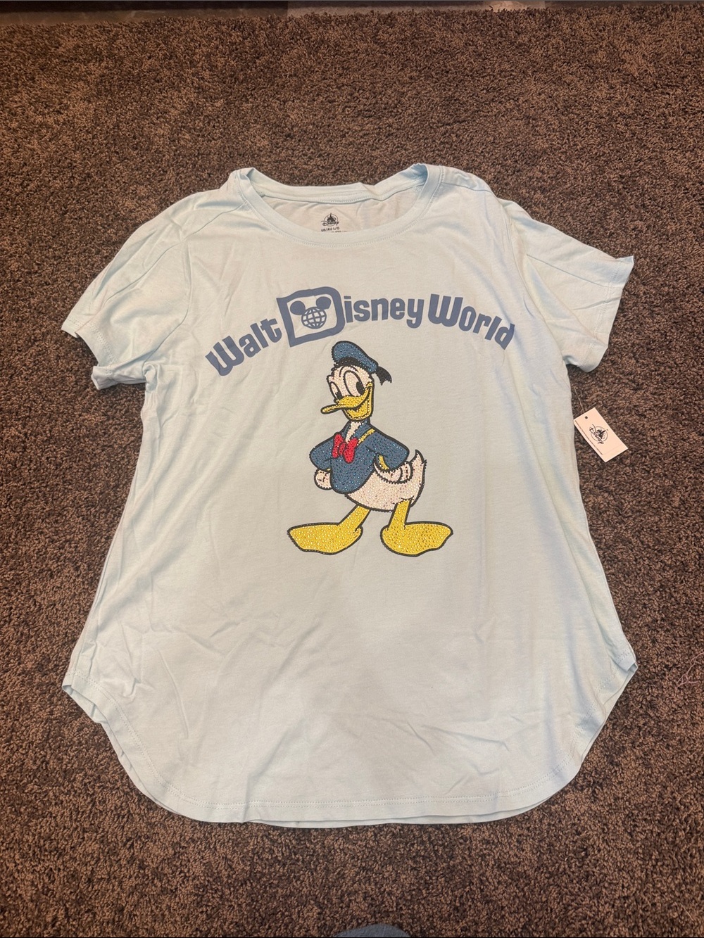 NWT Disney World rhinestone embellished Donald Duck shirt